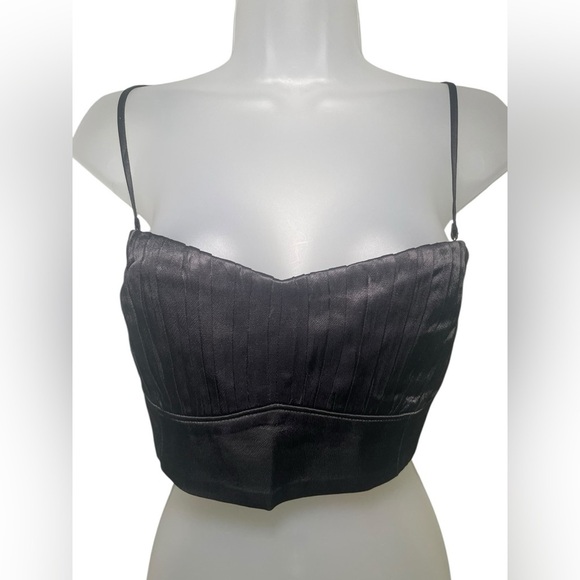Shona Joy New NWT La Lune Black Crop Corded Ruched Bralette 12 - Picture 3 of 6